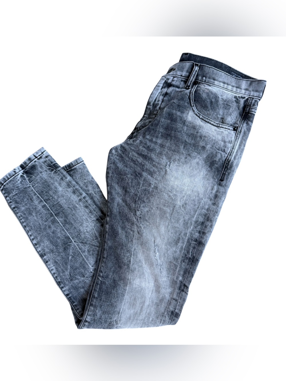 Diesel D-Strukt 009EV Jean Slim Men Sz W33 L30 Black Acid Wash Pockets Stretch